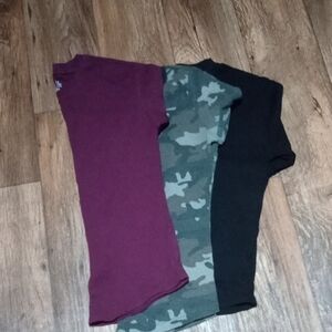 3 Womens Waffle Knit Henley layering long sleeve pull on shirts Outdoor Wear